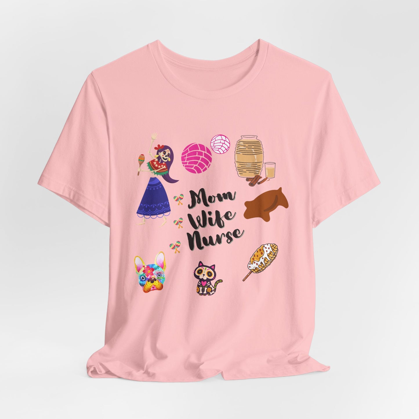 Mom Wife Nurse T‑Shirt — Cute Nurse Life Graphic Tee