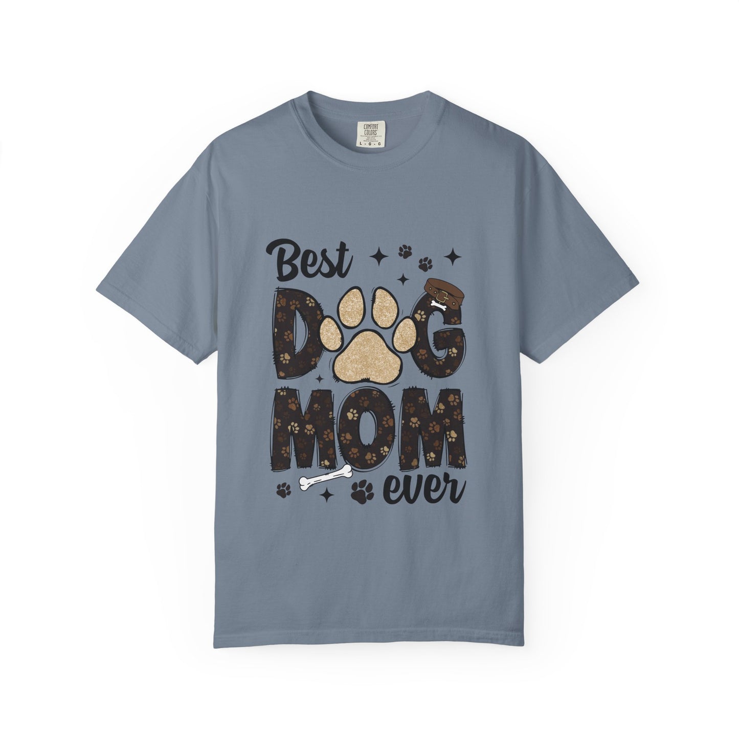 Dog Mom T-Shirt — "Best Dog Mom Ever" Paw Print Tee