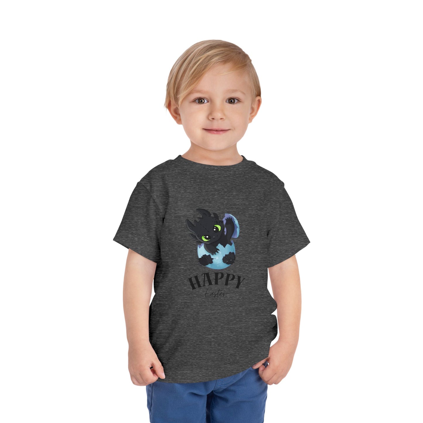 Toddler Tee — Cute Toothless 'Happy Easter' Kids Shirt
