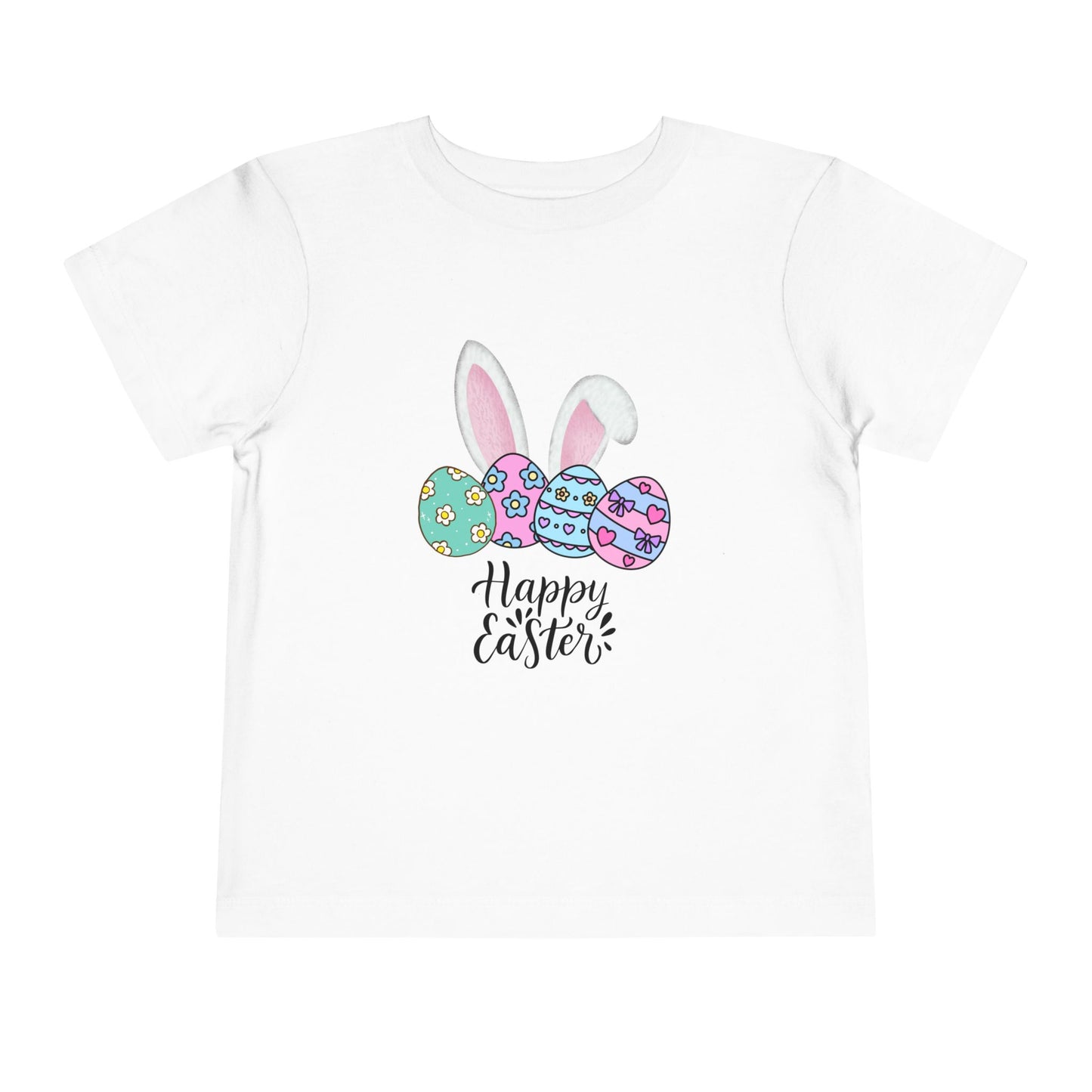 Toddler Tee - Happy Easter Bunny Ears & Colorful Eggs