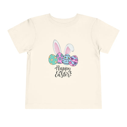 Toddler Tee - Happy Easter Bunny Ears & Colorful Eggs