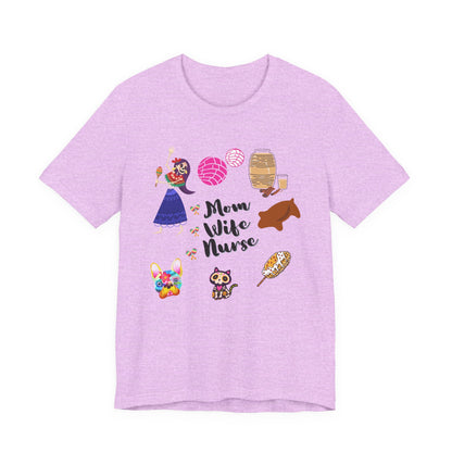 Mom Wife Nurse T‑Shirt — Cute Nurse Life Graphic Tee