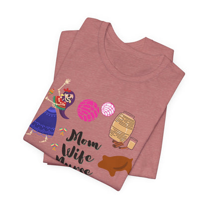Mom Wife Nurse T‑Shirt — Cute Nurse Life Graphic Tee