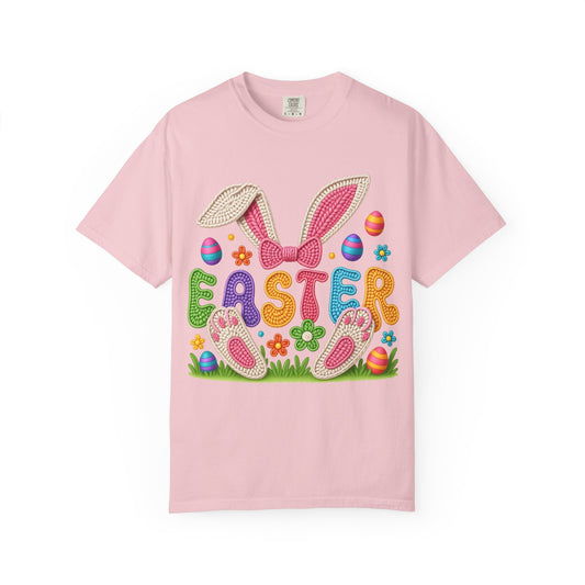 Easter Bunny Ears T-Shirt — Colorful Holiday Egg & Flowers Design