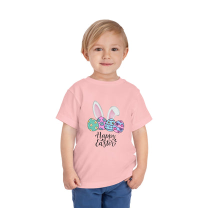 Toddler Tee - Happy Easter Bunny Ears & Colorful Eggs