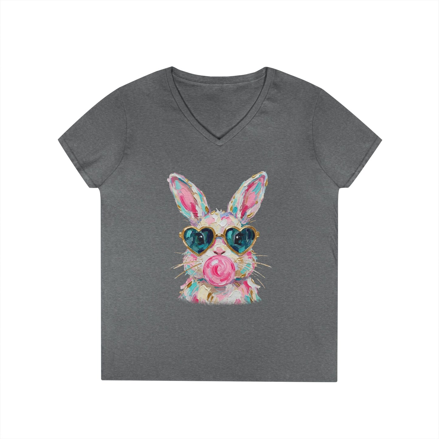 Bunny with Sunglasses V-Neck Tee