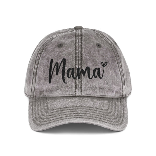 Mama Embroidered Vintage Cap — Distressed Red Baseball Hat for Mother's Day