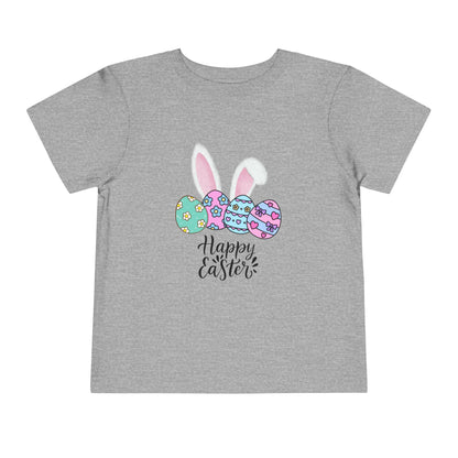 Toddler Tee - Happy Easter Bunny Ears & Colorful Eggs