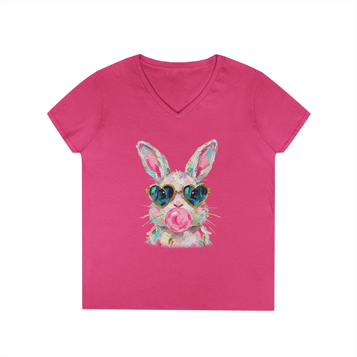 Bunny with Sunglasses V-Neck Tee