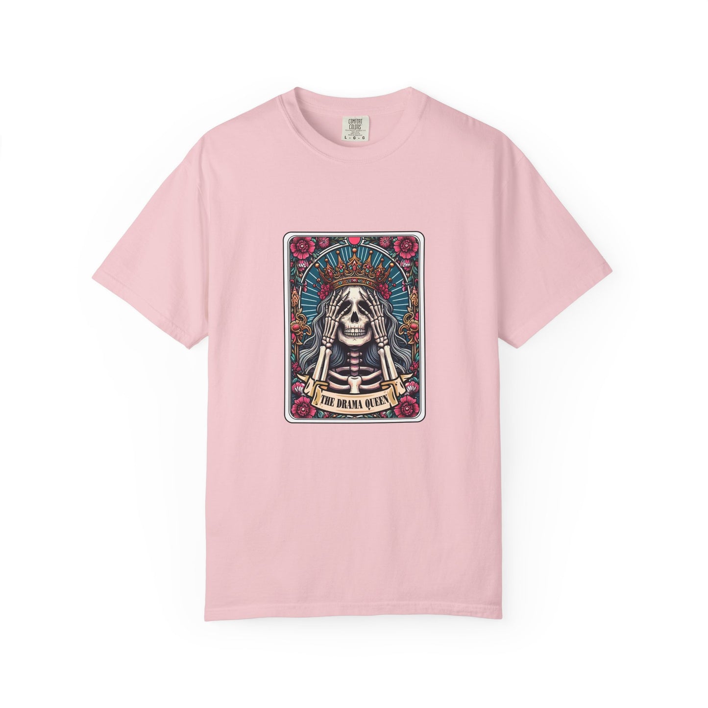Skeleton Queen Graphic T-Shirt – Gothic Skull Floral Tee