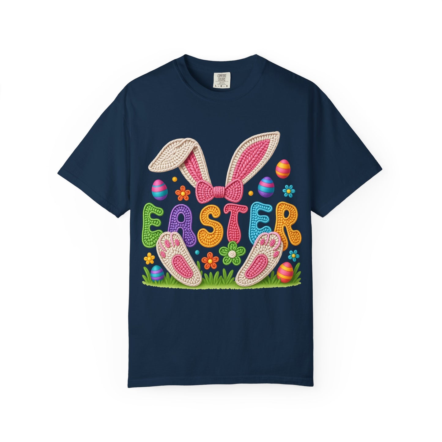 Easter Bunny Ears T-Shirt — Colorful Holiday Egg & Flowers Design