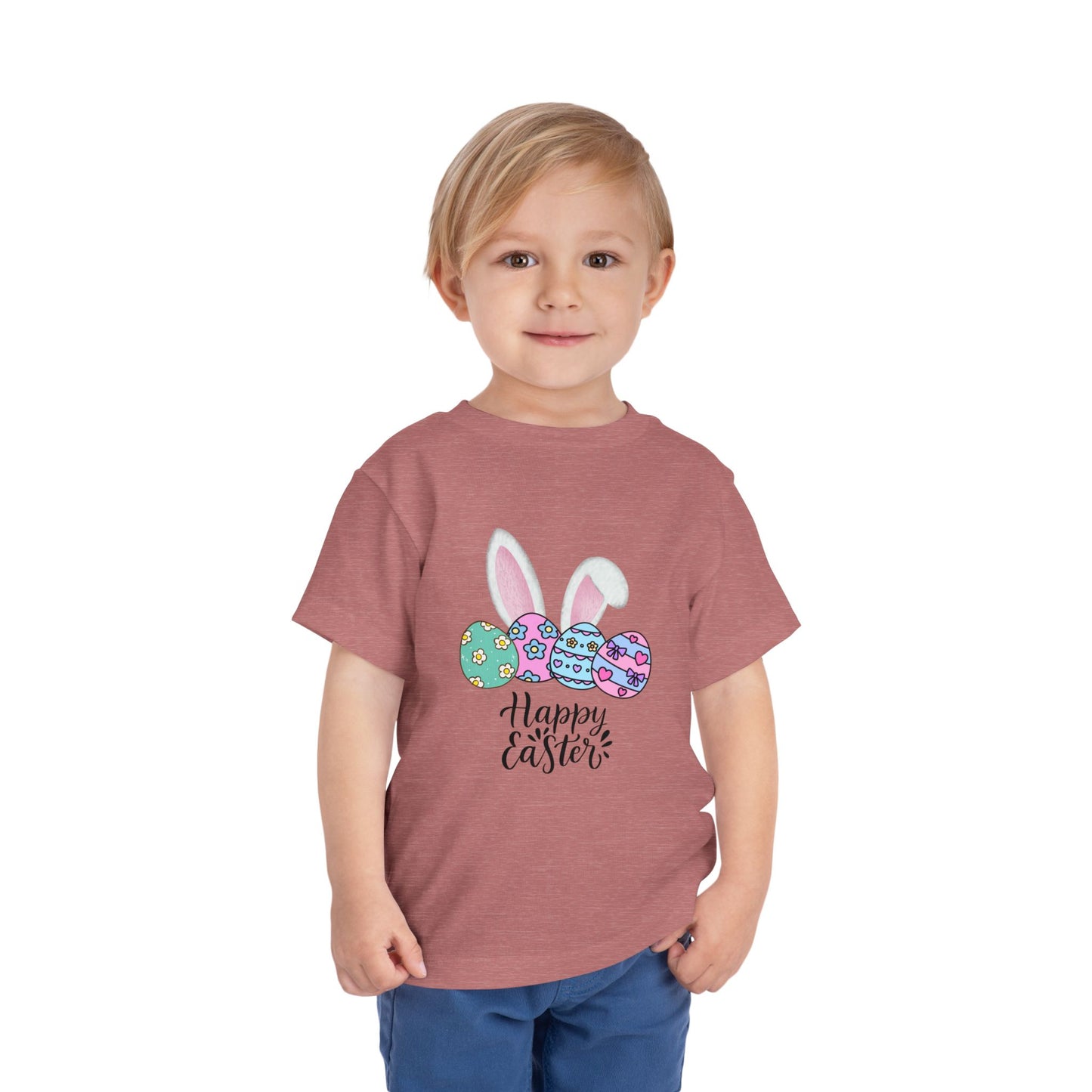 Toddler Tee - Happy Easter Bunny Ears & Colorful Eggs