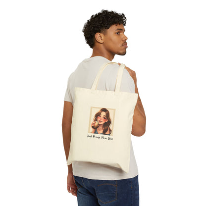 Tote Bag — 'Just Doing Mom Shit' Cotton Canvas Tote