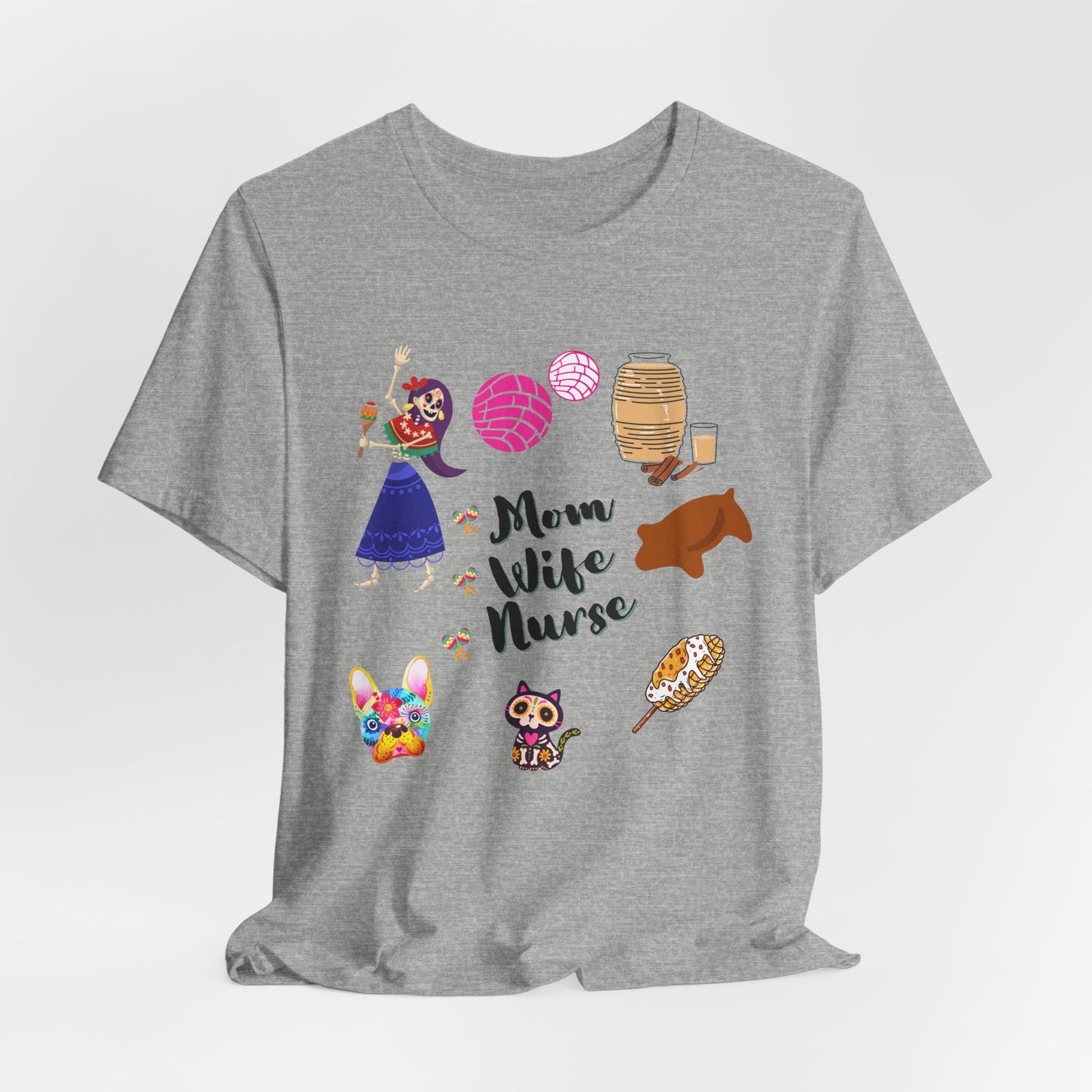 Mom Wife Nurse T‑Shirt — Cute Nurse Life Graphic Tee