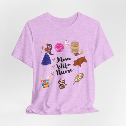Mom Wife Nurse T‑Shirt — Cute Nurse Life Graphic Tee