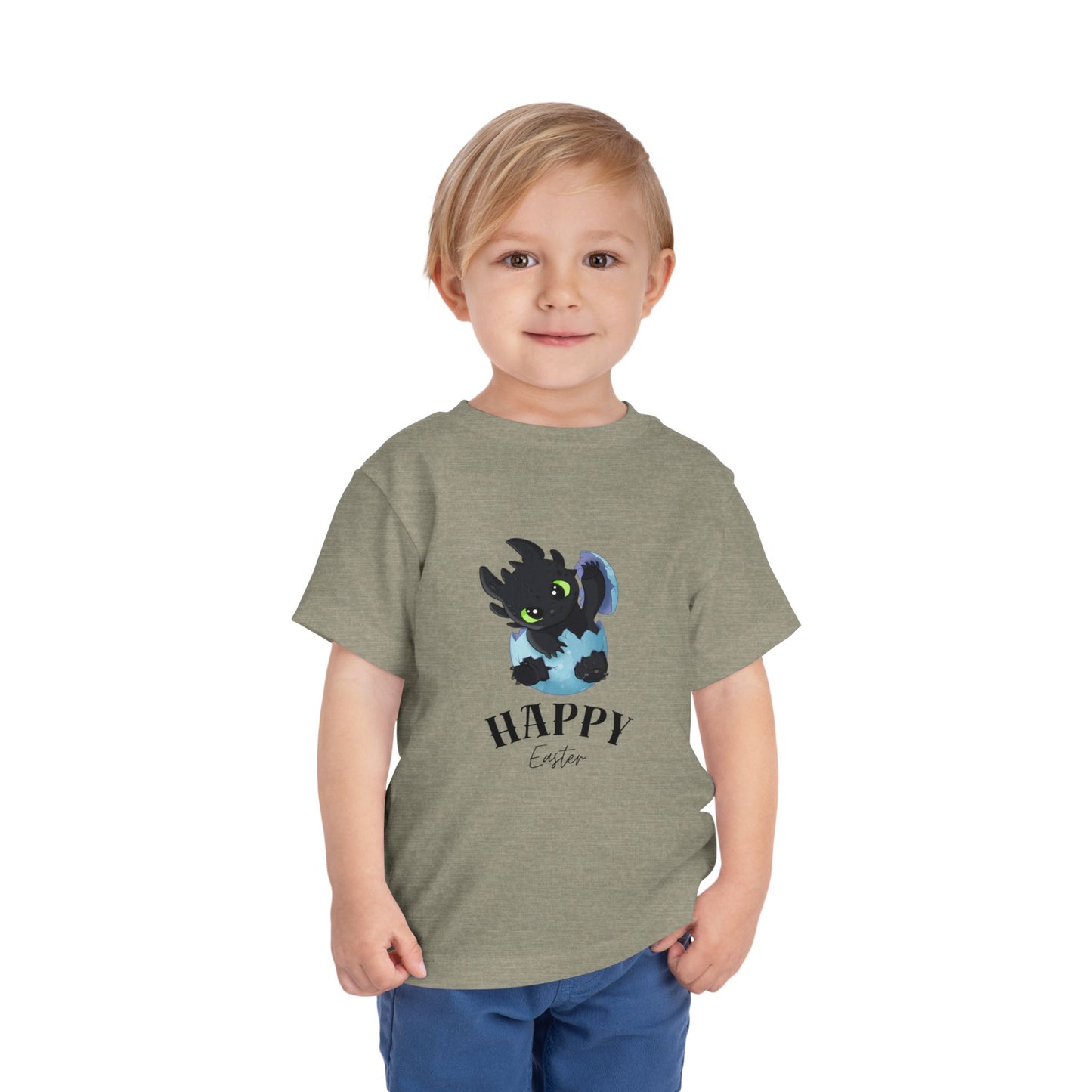 Toddler Tee — Cute Toothless 'Happy Easter' Kids Shirt
