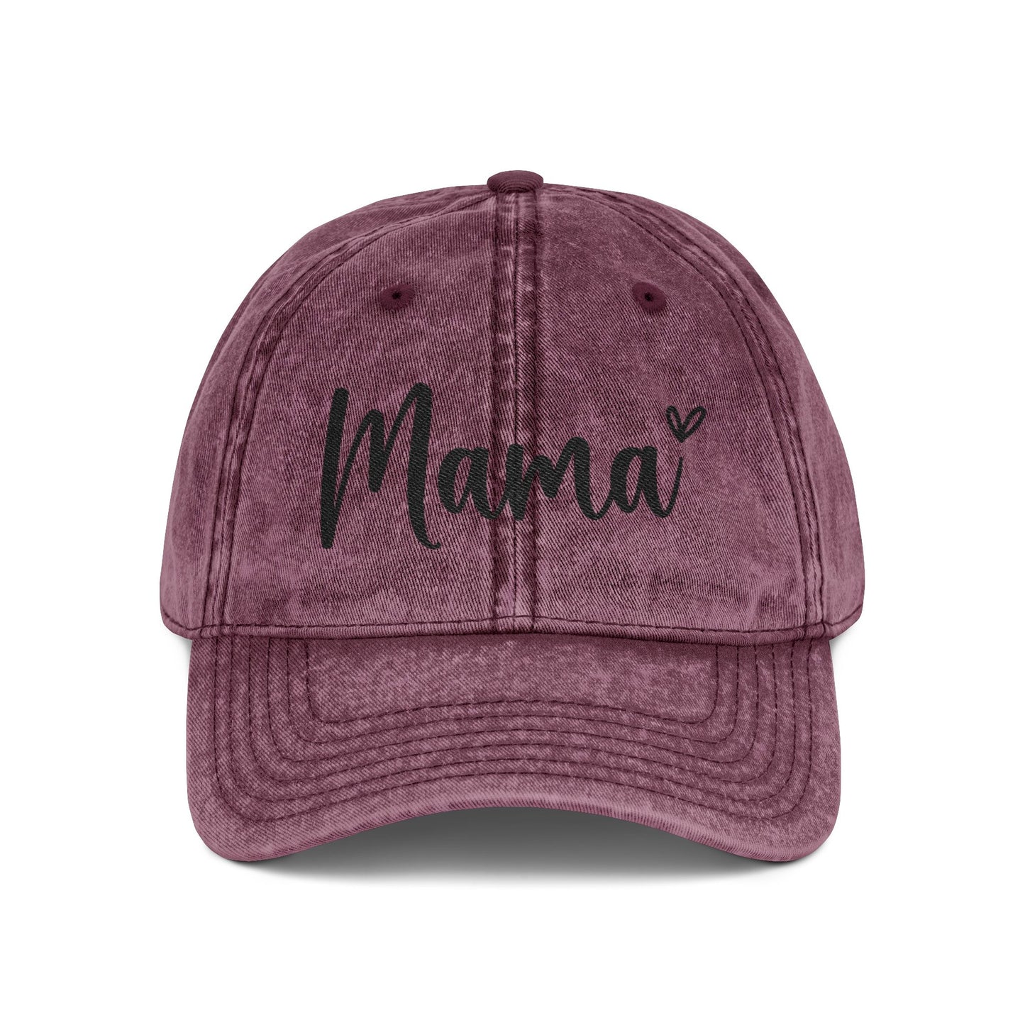 Mama Embroidered Vintage Cap — Distressed Red Baseball Hat for Mother's Day