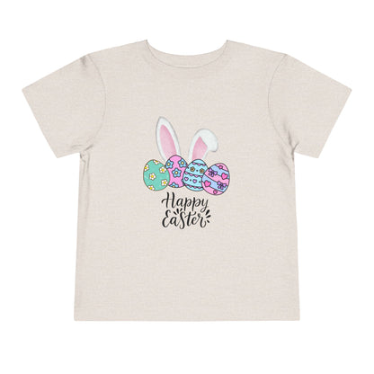 Toddler Tee - Happy Easter Bunny Ears & Colorful Eggs