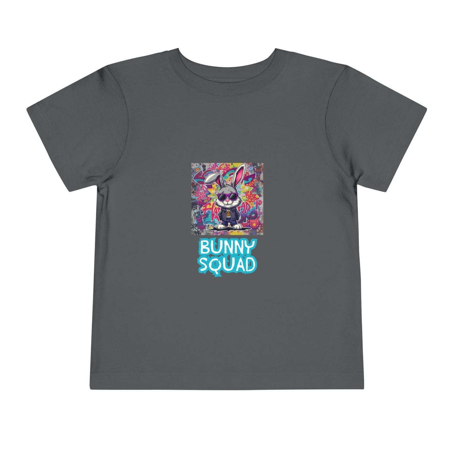Toddler Tee — Colorful 'Bunny Squad' Graphic Shirt