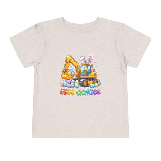 Toddler Tee - "Eggs-cavator" Easter Shirt