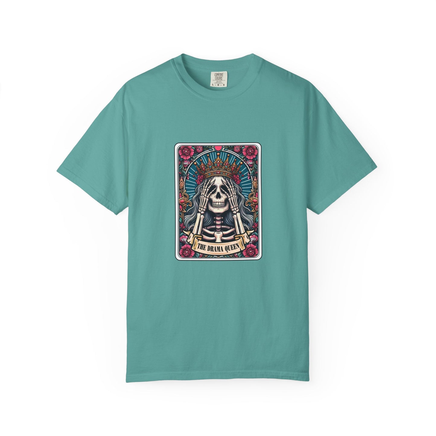 Skeleton Queen Graphic T-Shirt – Gothic Skull Floral Tee