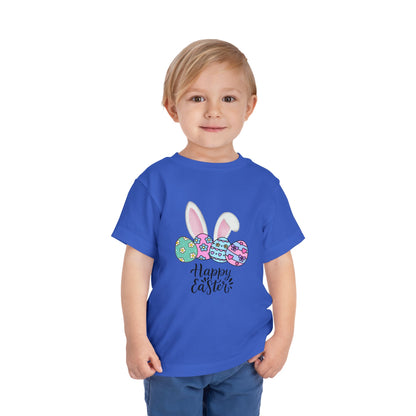 Toddler Tee - Happy Easter Bunny Ears & Colorful Eggs