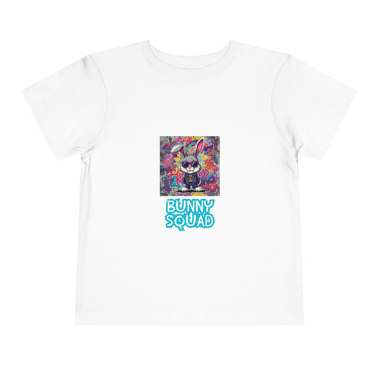 Toddler Tee — Colorful 'Bunny Squad' Graphic Shirt