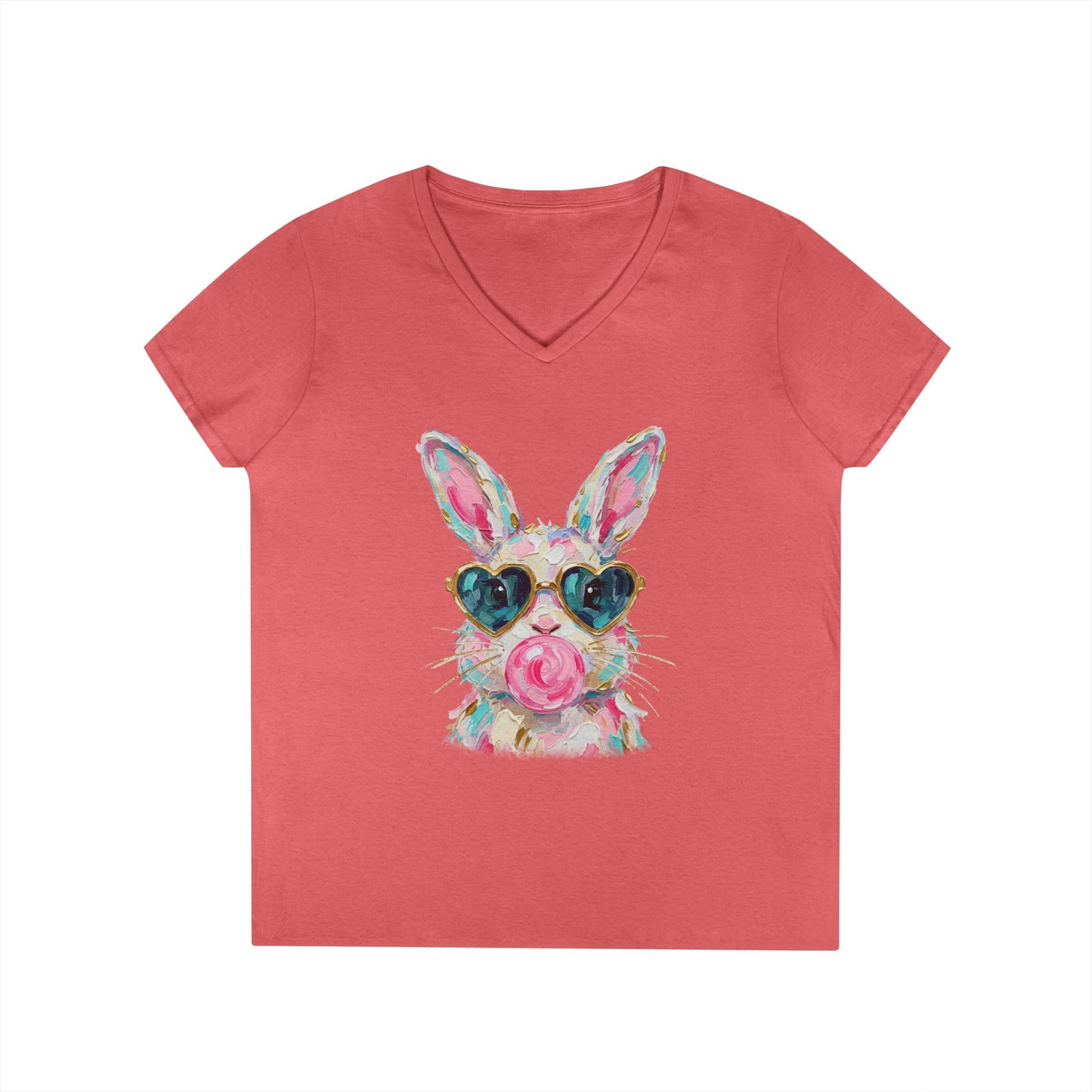 Bunny with Sunglasses V-Neck Tee
