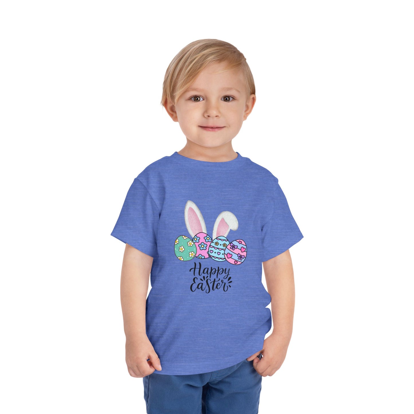 Toddler Tee - Happy Easter Bunny Ears & Colorful Eggs
