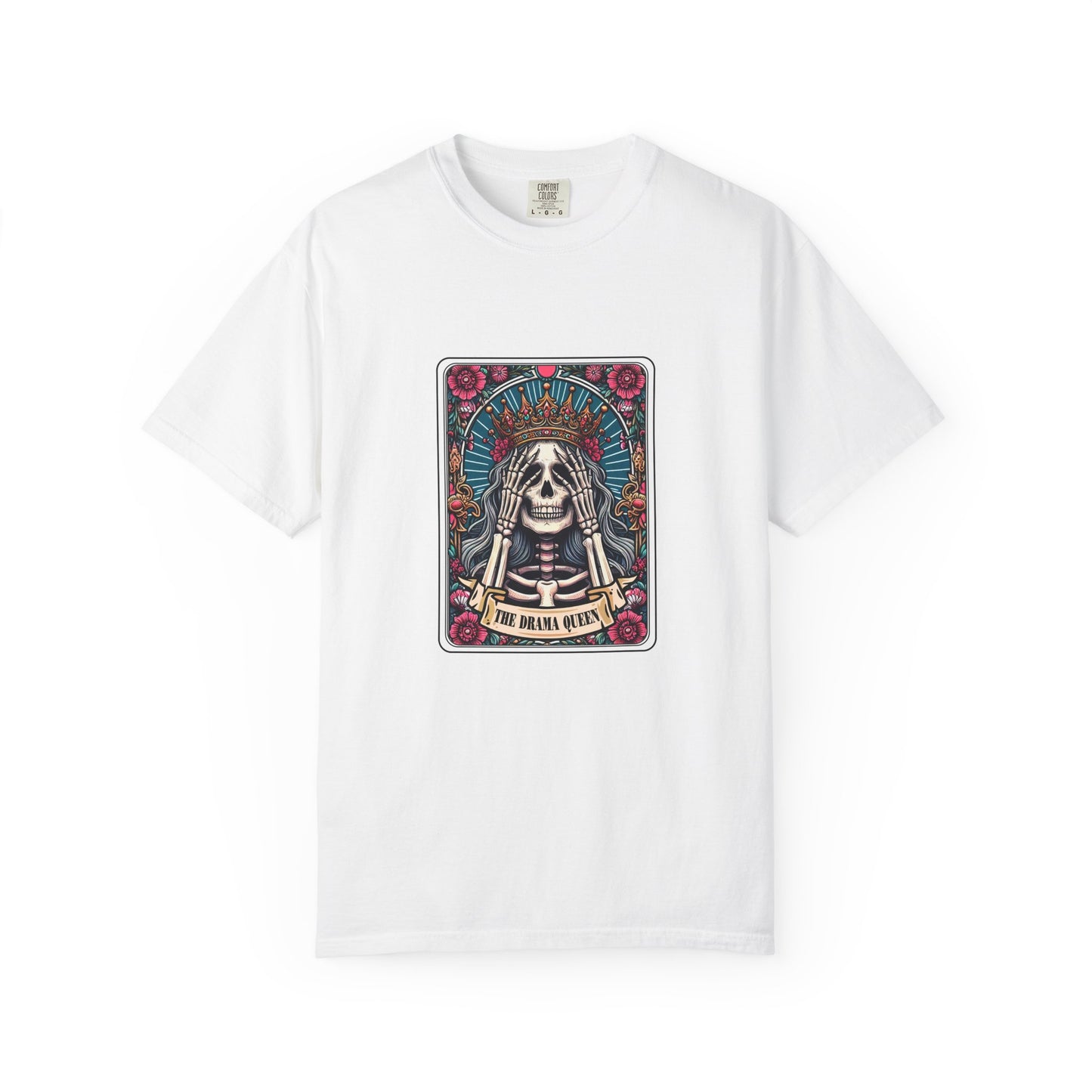 Skeleton Queen Graphic T-Shirt – Gothic Skull Floral Tee