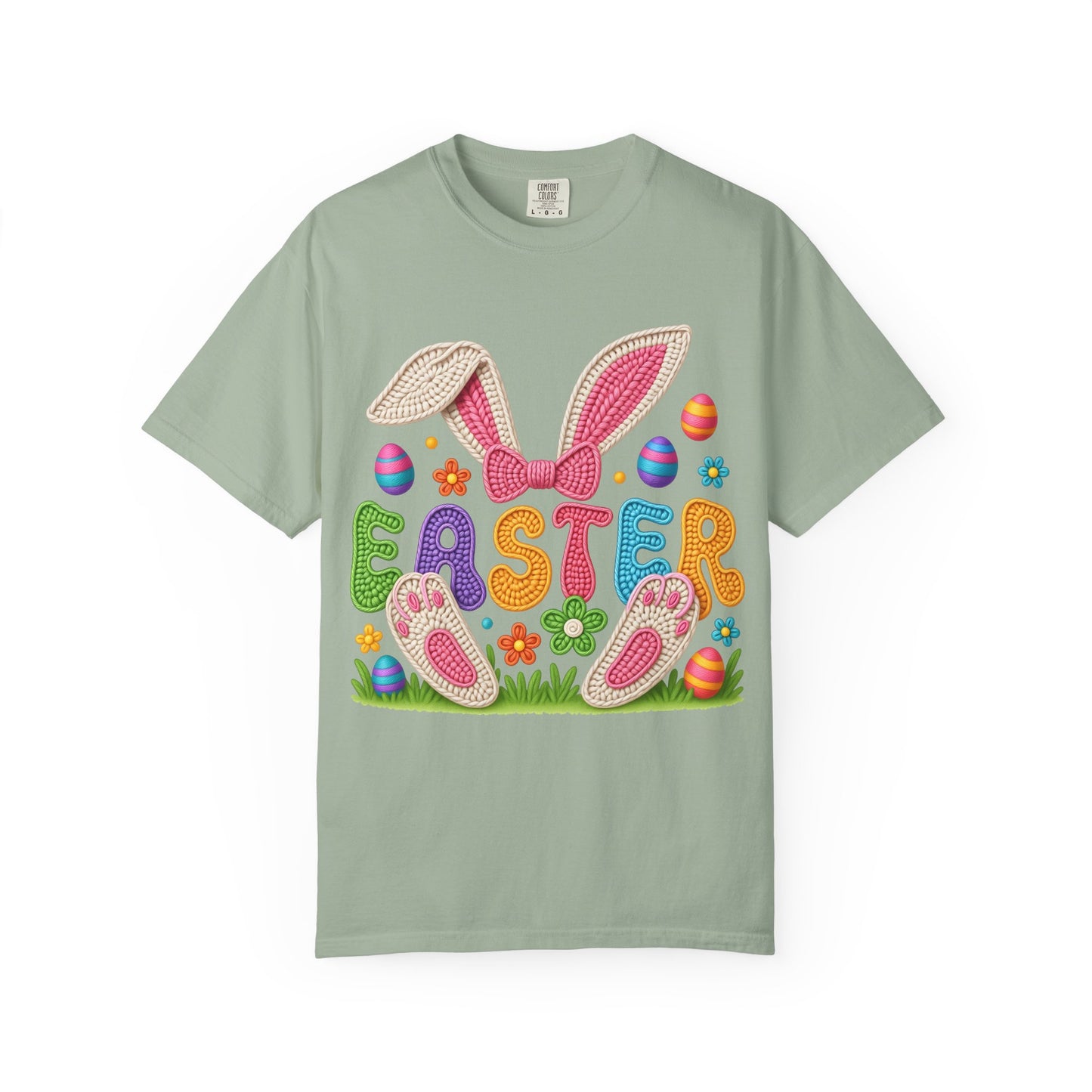Easter Bunny Ears T-Shirt — Colorful Holiday Egg & Flowers Design