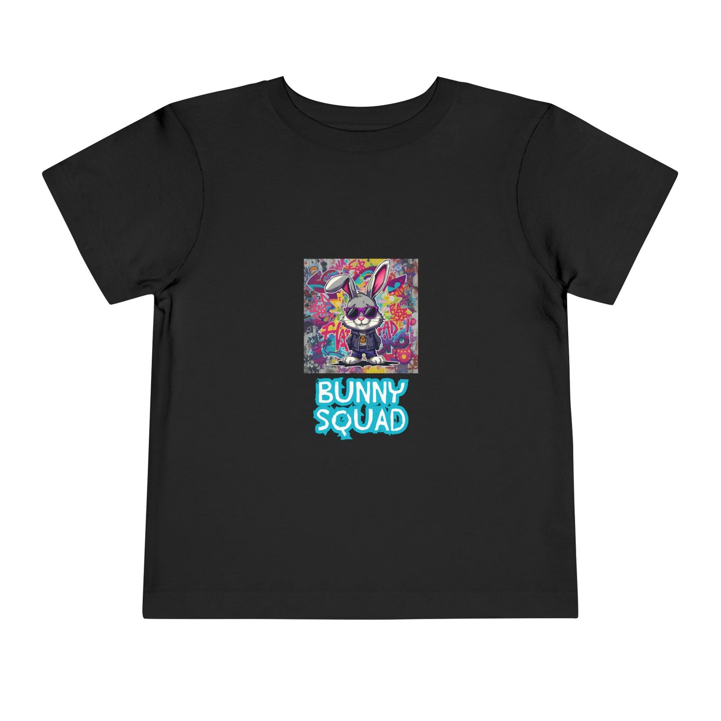 Toddler Tee — Colorful 'Bunny Squad' Graphic Shirt