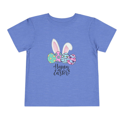 Toddler Tee - Happy Easter Bunny Ears & Colorful Eggs