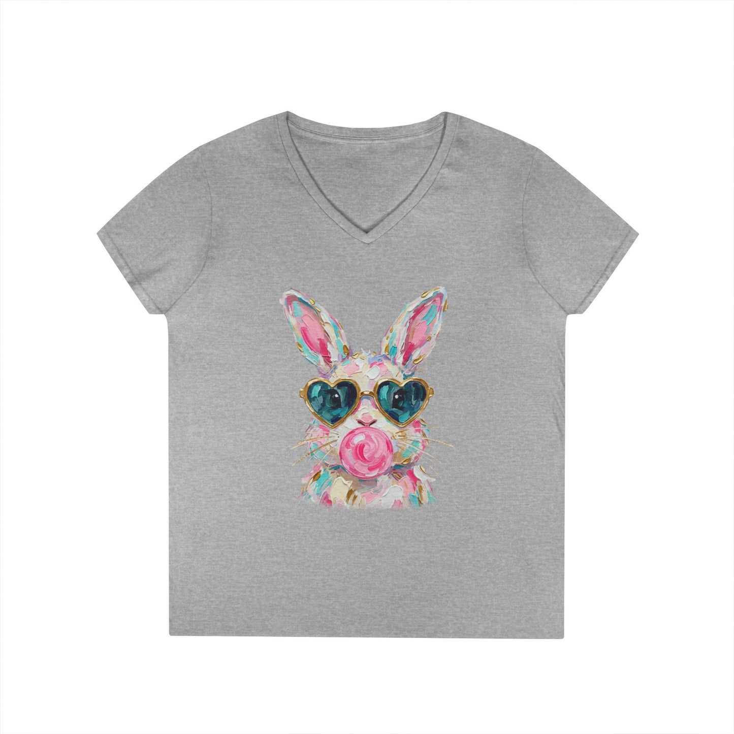 Bunny with Sunglasses V-Neck Tee