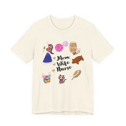 Mom Wife Nurse T‑Shirt — Cute Nurse Life Graphic Tee
