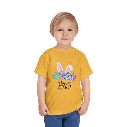 Toddler Tee - Happy Easter Bunny Ears & Colorful Eggs