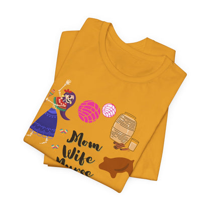Mom Wife Nurse T‑Shirt — Cute Nurse Life Graphic Tee