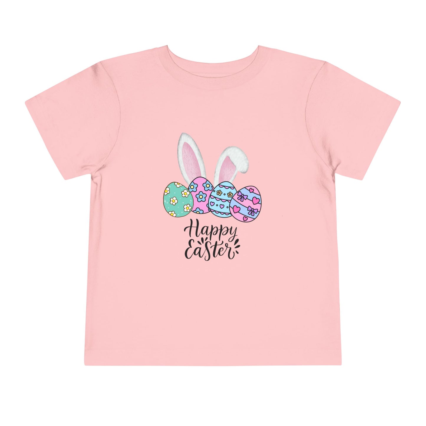 Toddler Tee - Happy Easter Bunny Ears & Colorful Eggs