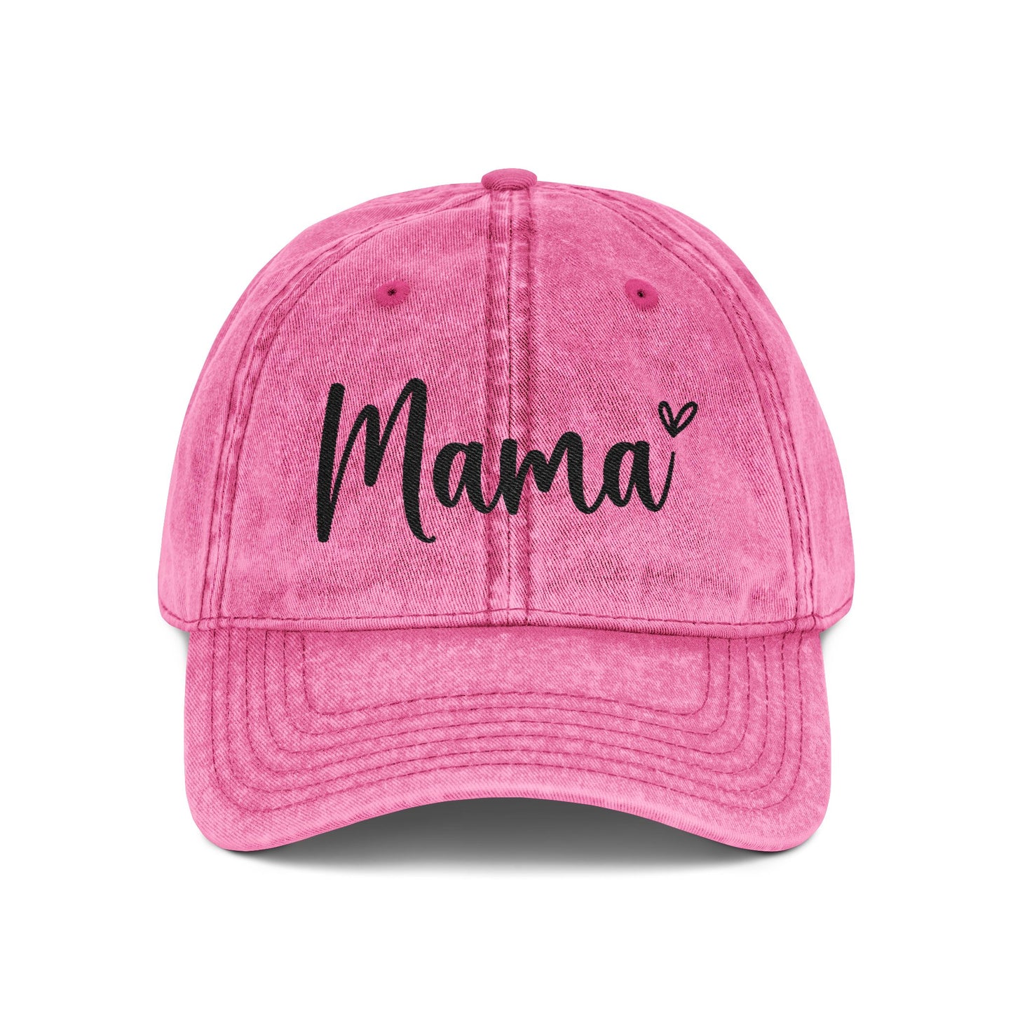 Mama Embroidered Vintage Cap — Distressed Red Baseball Hat for Mother's Day