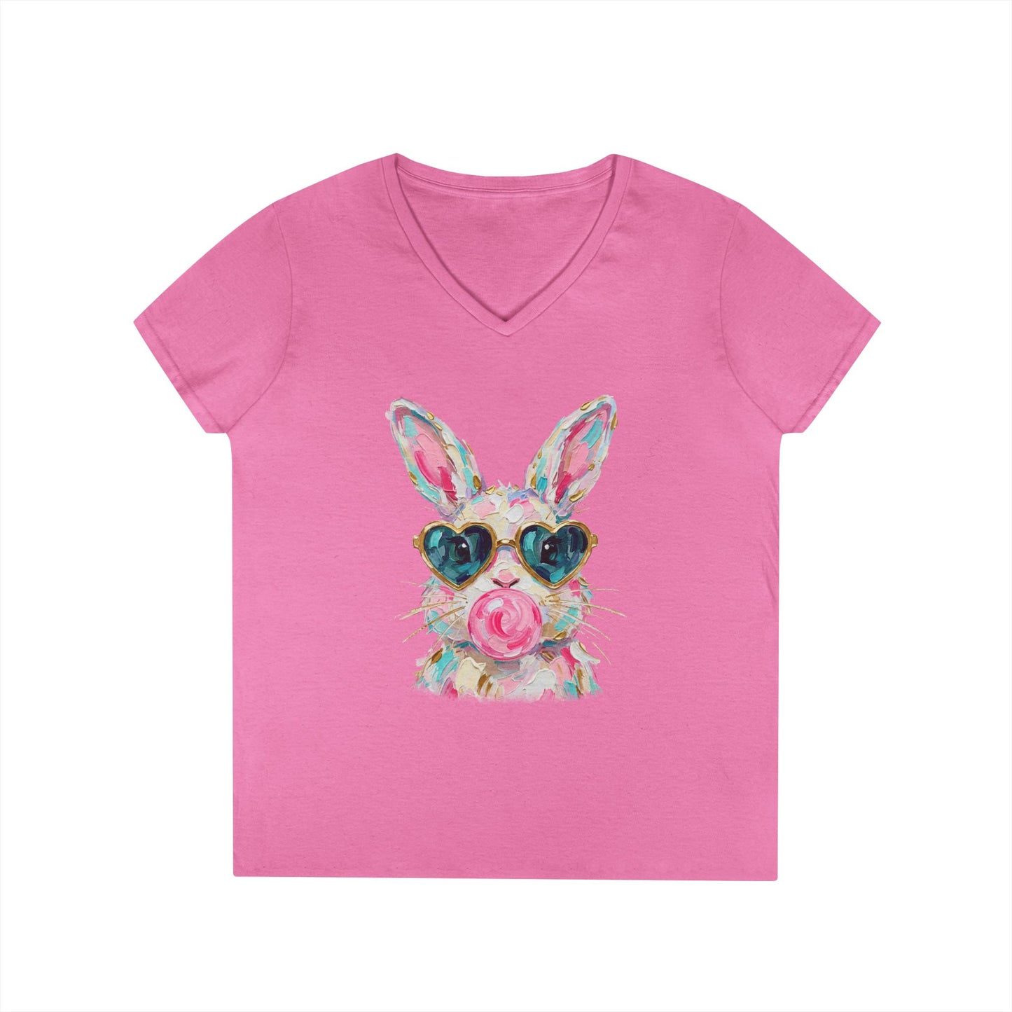 Bunny with Sunglasses V-Neck Tee