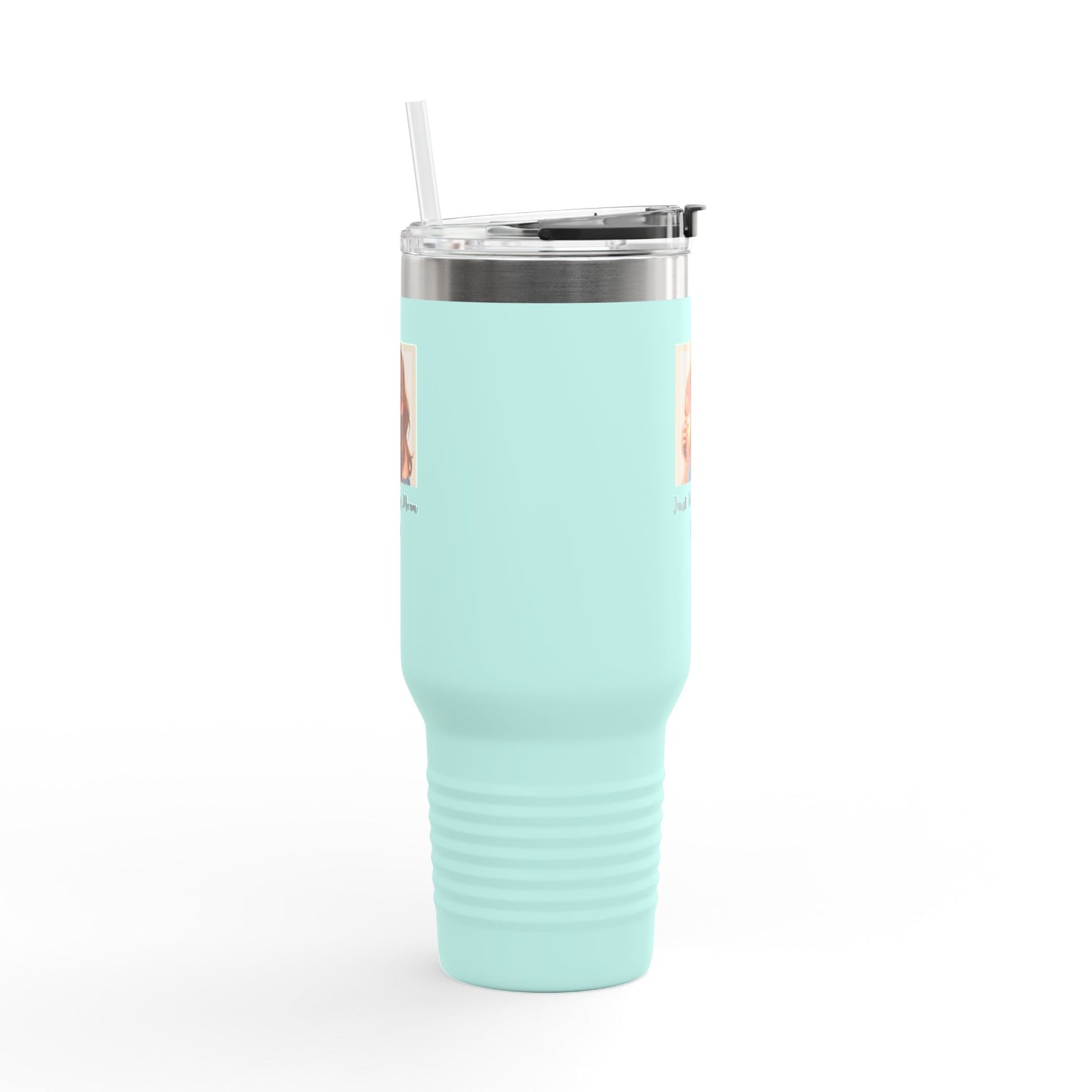 40oz Insulated Travel Mug – “Just Doing Mom Shit”