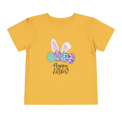 Toddler Tee - Happy Easter Bunny Ears & Colorful Eggs