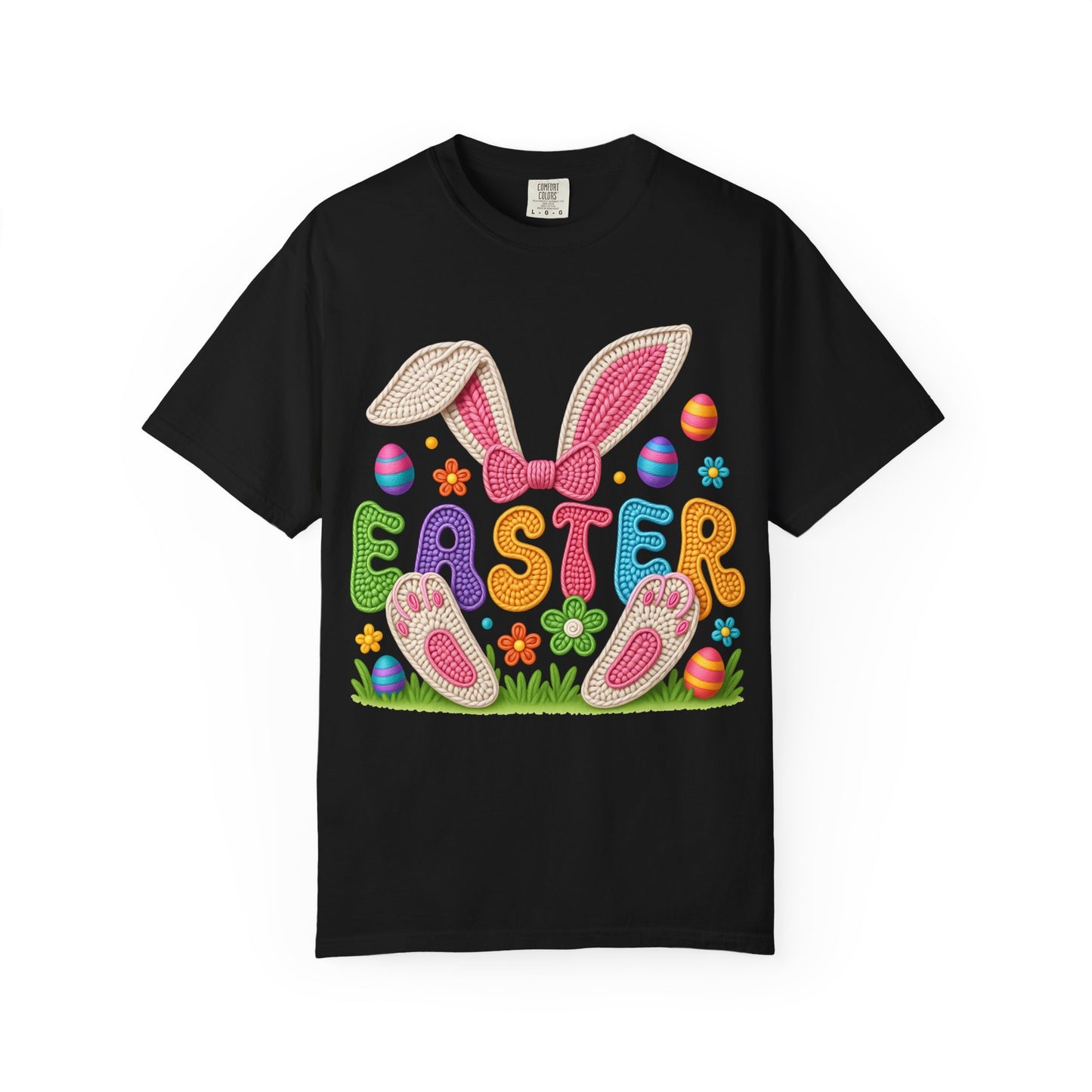 Easter Bunny Ears T-Shirt — Colorful Holiday Egg & Flowers Design