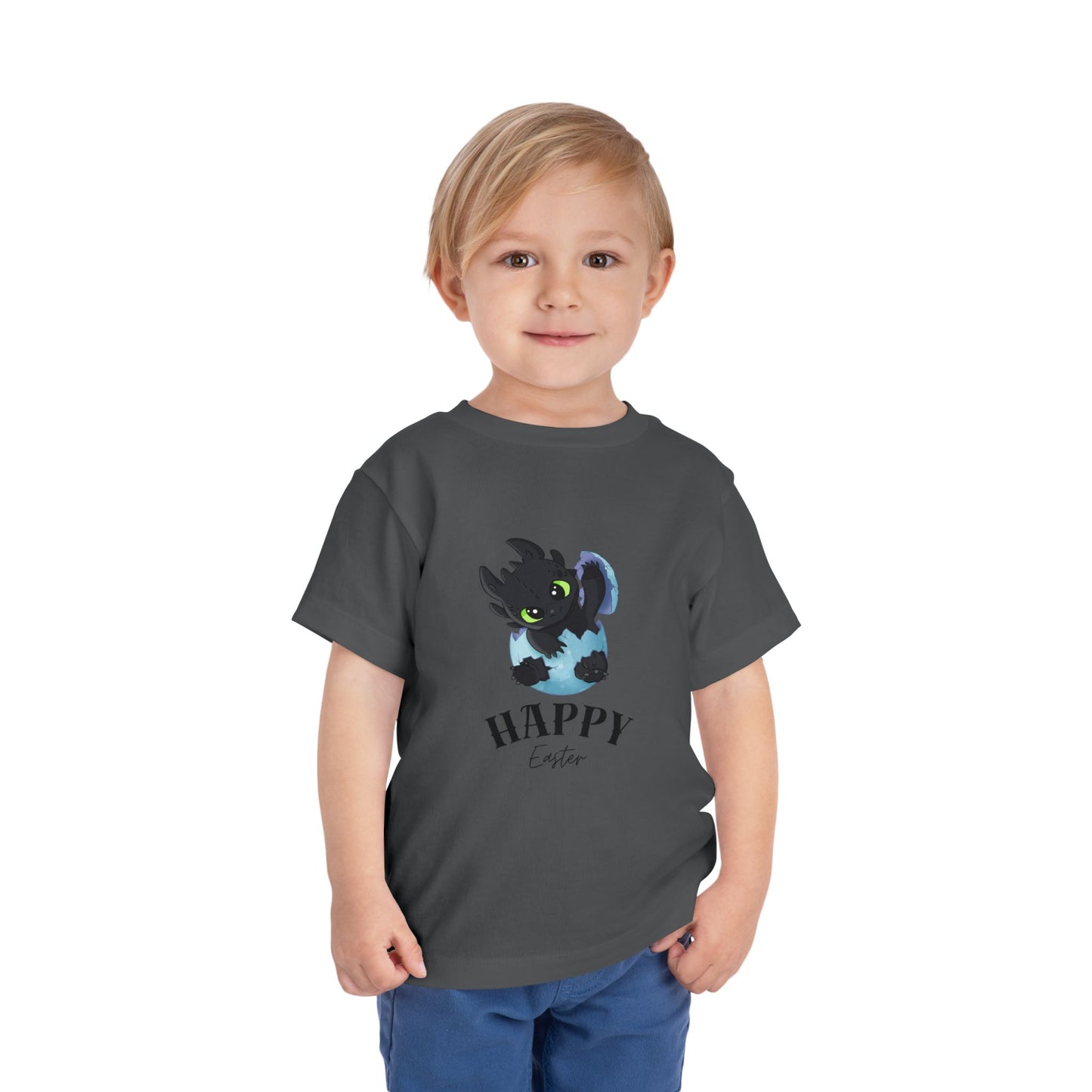 Toddler Tee — Cute Toothless 'Happy Easter' Kids Shirt