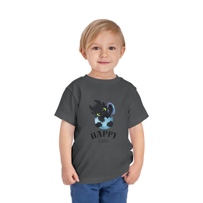 Toddler Tee — Cute Toothless 'Happy Easter' Kids Shirt