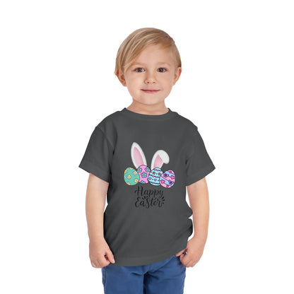 Toddler Tee - Happy Easter Bunny Ears & Colorful Eggs