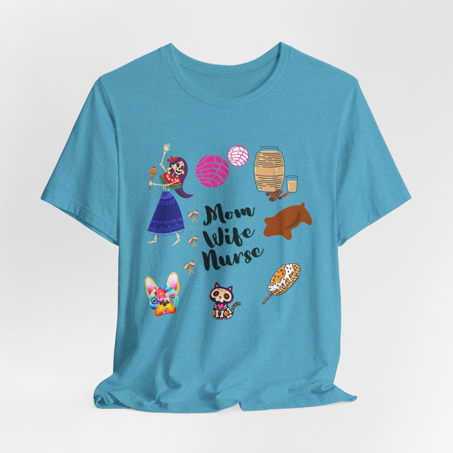 Mom Wife Nurse T‑Shirt — Cute Nurse Life Graphic Tee