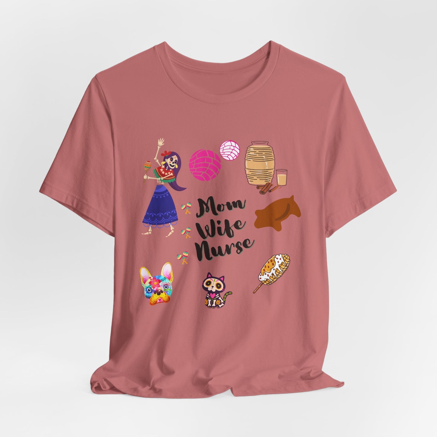 Mom Wife Nurse T‑Shirt — Cute Nurse Life Graphic Tee