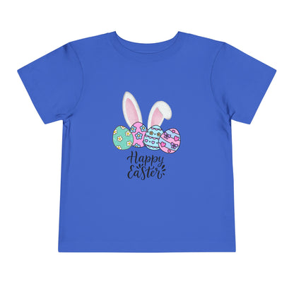 Toddler Tee - Happy Easter Bunny Ears & Colorful Eggs