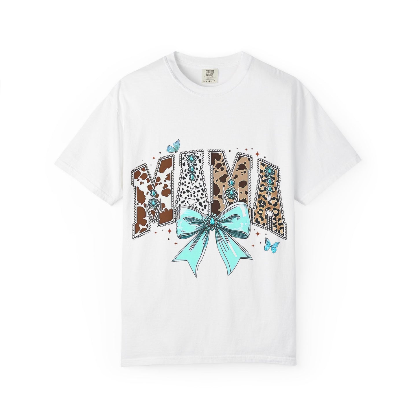 Cowprint Turqoise Mama shirt